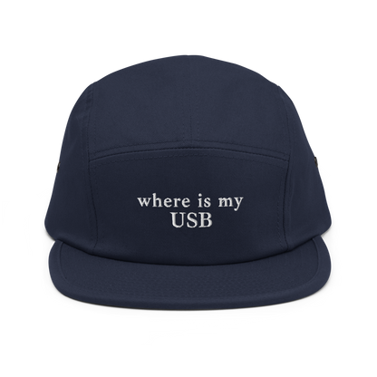 where is my USB - Five Panel Cap